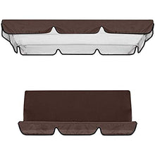 QSLS Set Tenda da Sole per Copertura per Tettuccio di Ricambio per Altalena, Copertura Superiore per Sedile A Baldacchino Impermeabile + Copertura per Sedile Altalena,caffè,195 * 125 * 15cm