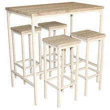 yelloo MOD. RICCIONE Set Tavolo Bar e 4 SGABELLI Beige 110x66xH110 Mobili Cucina