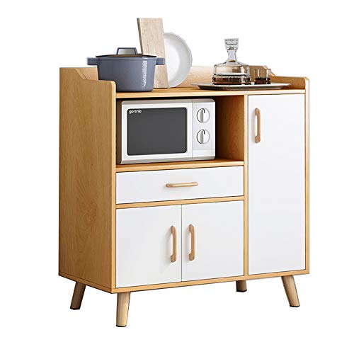 LERDBT Credenze Free Standing Armadio Petto Camera Display Unit Ingresso Cabinet 3 cassetti 1 Porta Credenza Governo di immagazzinaggio Soggiorno Bagagli (Color : Wood, Size : 90x34x97cm)