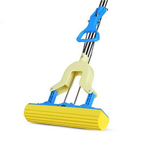 WAMSY Mop Piega La Spugna di Spugna dell'Acqua, La Gomma Dell'Asta dell'Acciaio Inossidabile può Allungare La Zazzera Assorbente del Cotone, Mop Pulizia del Pavimento