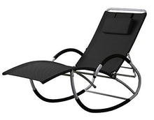 Sedia a Sdraio Dondolo Regolabile con Tessuto plastico Traspirante e Cuscino Kreta-Nero di AS-S, Colore:Nero