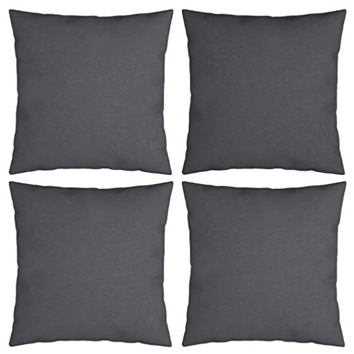 vidaXL Cuscini Decorativi 4 pz Antracite 40x40 cm in Tessuto