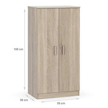 Bridge Armadio Multiuso, Armadio in Legno 7 Ripiani, Armadio 2 Ante, 108 x 55 x 36 cm, Rovere