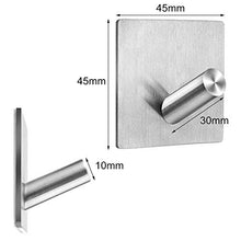 EasyULT 6 Pezzi Ganci Adesivi Ganci Portasciugamani in Acciaio Inox, Ultra Forte Adesivo Resistente, Impermeabile Gancio Autoadesivo per Cucina e Bagno(Argento)