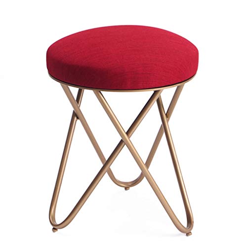 Mobili per la casa e Giardino Sgabello per Trucco Moda 丨 Sgabello per Vestire ottomano 丨 Poggiapiedi Rotondo Imbottito per Soggiorno Camera da Letto Coffee Shop-40x48cm Ottomani da Cucina