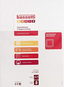 bassetti mania coprimaterasso in spugna di jersey matrimoniale con angoli elastici cm 175x200