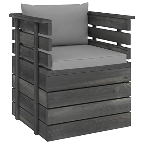 vidaXL Poltrona da Giardino con Cuscini in Legno di Pino