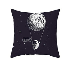 SHENSHI Federe Cuscini Divano 45X45,Cosmic Space Cartoon Anime Pilot Throw Pillow Covers, Car Office Sofa Lumbar Cushion Cover, Household Decoration Goods Set of 4, Planet