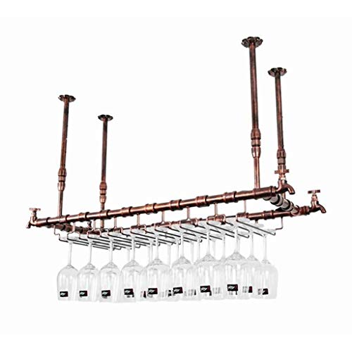 AT Organizzare Cucina Bicchieri Wine Rack, Sotto L'Armadietto Calici Rack, Supporto Di Vetro Del Vino Del Metallo Dell'Organizzatore Di Immagazzinaggio, Cabinet/Cucina/Bar, Brown/Commer