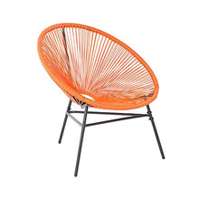 Beliani Sedia Giardino Rattan PE a Raggi Arancione Resistente Agenti Atmosferici Acapulco