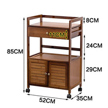 Duan hai rong DHR- 2 Tier Carrello di rotolamento con la Rotella Staccabile, bambù Mobile con cassetti, Mobile Piccolo Tavolino cassetti ristorazione Trolley Bagagli