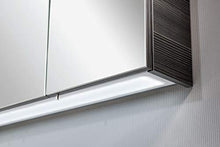 Fackelmann - Set di mobili da bagno Vadea, 3 pezzi, 90 cm, colore: Antracite e Bianco con mobiletto per lavabo, lavabo in ghisa e armadietto a LED, colore: Antracite