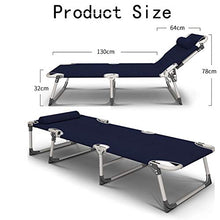 Lettino prendisole in metallo, lettino pieghevole, 194 * 68 * 78 cm, 150 kg max.聽Carico statico, resistente alla ruggine, con set di cuscini blu scuro, sedie reclinabili da giardino con regolazione i