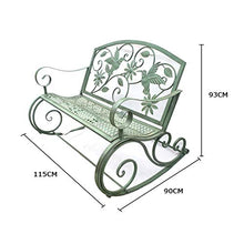 outdoor product Terrazza Giardino Parco Panchina Sedia a Dondolo per Tempo Libero All'aperto, Panca da Cortile in Ghisa Resistente alle Intemperie Antiruggine, 2posti Panca con Schienale Braccioli