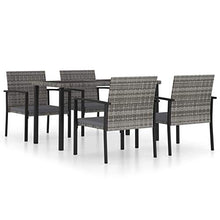 Tidyard Set da Pranzo da Giardino con Cuscini in Polyrattan 5 pz Set da Giardino Tavolo e Sedie in Rattan Tavolo Rettangolare e 4 Sedie,Set Mobili da Giardino in Polyrattan