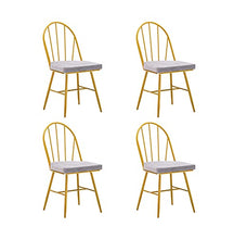 Sedute multifunzionali, Iron Pranzo Sedia da pranzo Arc Cuscino posteriore 4 pezzi Set Sedie da pranzo Sedie da pranzo Sedie da esterno per portico, a bordo piscina, patio, giardino, balcone, cortile,