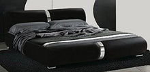 Letto matrimoniale design moderno 225x194 nero piedini inserti acciaio letti camera I