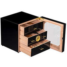 N \ A Armadio humidor per sigari Personalizzato con igrometro per sigari 35, 3 cassetti più Grandi Foderato in Cedro Custodia per sigari per Lui, Fidanzato, papà, Marito