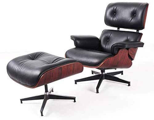 WZH Moderna Poltrona Classica Replica con mobili ottomana Chaise Lounge Realizzata in Vera Pelle Poltrona Girevole per Soggiorno dell'hotel Confortevole