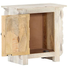 vidaXL Comodino Bianco 50x30x50 cm in Legno Massello di Mango