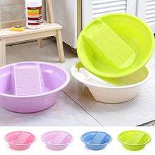 Plastica Washtub con Washboard ispessite Washtub per Il Lavaggio di Biancheria Intima del Bambino di plastica Lavabo, Blu