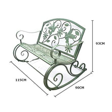 GaoF Terrazza Giardino Panchina da Giardino Sedia a Dondolo per Il Tempo Libero da Esterno, Panchina da Cortile in ghisa Resistente alle intemperie e antiruggine, Panchina a 2 posti con Schienale e