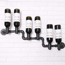 XBR creatività Fai-da-Te Portabottiglie, Portabottiglie da Vino Nero a Parete 6 Bottiglie Scaffale da Vino da appoggio Scaffale da Vino dal Design Moderno per Bar Cucina Domestica