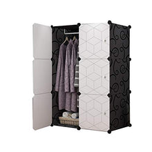 Affitti Posti Letto semplice assemblaggio armadio Tessuto Gabinetto Governo di immagazzinaggio bagagli staccabile imitazione legno plastica panno armadio XINYALAMP ( Color : Black , Size : A )