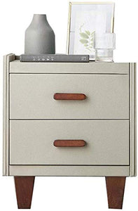 Armadietti Comodino Comodino Piedi in Legno massello Pelle Artificiale 2 cassetti Tavolino da Camera da Letto di Grande capacità (Colore: B, Dimensioni: 40X40X47)