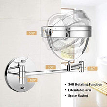 Specchio da bagno, anti-appannamento, specchio da Specchio da bagno a led illuminato impermeabile, specchio di trucco, specchio da barba con ingrandimento 1x / 10x doppio lato doppio, specchio rotante