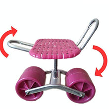 FMXYMC Scooter da Giardino con Sedile, Sgabello da Giardino Resistente, Altezza Regolabile, Girevole a 360 Gradi, Sedile da Lavoro all'aperto, per diserbo/Giardinaggio/Cura del Prato,Rosa