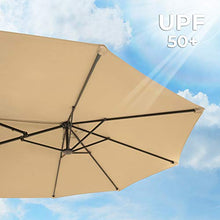 SONGMICS Ombrellone Doppio da Giardino, Parasole di 460 x 270 cm, Extra Grande, UPF50+, con Manovella, per Mercato Esterno Terrazzo, Base Non Inclusa, Tortora GPU36BR