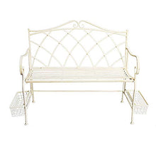 Stool 51.5in panchina Giardino retrò Panca in difficoltà, Panca in Metallo a Due posti con sedute Lounge Patio, Outdoor antiruggine e Resistente alle intemperie Sedia Portico Mobile Ingresso Ponte