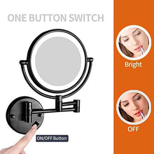 WZDD Specchio da Trucco da Parete, Specchio da Bagno con Luce a LED, Ingrandimento 1x / 5X, Specchio Cosmetico Illuminato, 360° Girevole E Rotondo