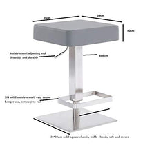 YUANP Sgabello da Bar Sedia da Bar Sedia Girevole in Acciaio Inossidabile Sgabello Alto Senza Schienale Sgabello Quadrato Moderno Telaio Minimalista in Metallo + Cuscino in PU + Spugna Stereotipata