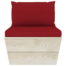 SKM Set Divani da Giardino su Pallet 6 pz con Cuscini Legno Abete (111kg) Rosso-3561