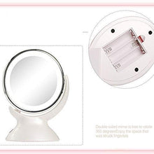 Specchio per il trucco Specchio per il trucco illuminato 5x Specchio per il trucco a LED dimmerabile con ingrandimento Specchio per il trucco illuminato da 6,49 pollici Specchio bifacciale a batteria