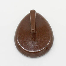 Set di ganci autoadesivi marroni, 4 pezzi, Ø 37 x 30 mm, ovali, per appendere mobile al telaio della finestra, ganci adesivi in plastica, portasciugamani