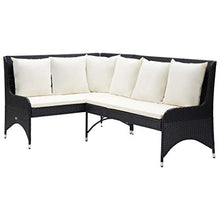 FAMIROSA Divani Angolari da Giardino 2 pz in Polyrattan Nero