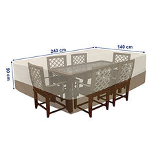 SONGMICS GFC93M Copertura Protettiva per Mobili Arredamento da Giardino, Tavoli e Sedie da Cortile, per Esterno, Impermeabile, Rettangolare, Beige, 240 x 140 x 90 cm