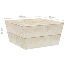 Tidyard 2 pz Set Divano Pallet da Giardino con Tavolino in Legno di Abete Impregnato,Poltrona da Giardino per Esterno in Legno con Tavolino,Poltrona Divano in Legno da Esterno