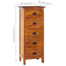 FAMIROSA Credenza 45x35x110 cm in Legno Massello di Teak