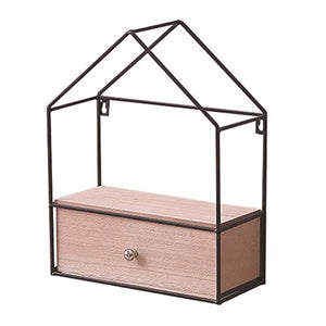 Floating Shelves Mobile Portaoggetti a Muro Galleggiante, Espositore in Legno con Struttura in Ferro, Ripiani Portaoggetti Armadietto a Muro, per Camera da Letto Bagno Soggiorno Cucina Ufficio