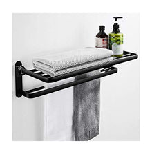 LYM &ripiano di stoccaggio Portasciugamani, Bagno a Parete Black Bagagli Shelf Scaffale Scaffale di Finitura