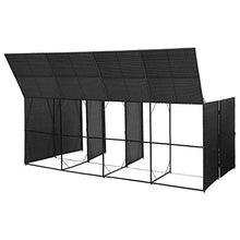 Copribidone per Spazzatua Polyrattan, Copribidone Quadruplo Spazzatura Nero, 305x78x120 cm