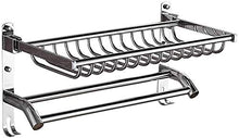 AINIYF Bagno Bagno Doccia Mensola Organizzatore Parete Punch Libero Pieghevole in Acciaio Inossidabile 304 2 Tiers portasciugamani, 2 Metodi di Installazione, 3 Formati (Dimensioni: 600x260x250mm)