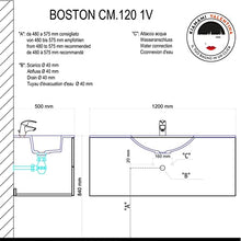 Kiamami Valentina Mobile Bagno con LAVABO 120 CM con CASSETTI in Tartufo | Boston