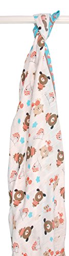 Ti TIN Mussola Per Neonato in Bamboo | Mussola con Stampa Casa Realizzata in Bambù Naturale Anti-Acaro per Bambini - Extra Morbida, 120x120 cm