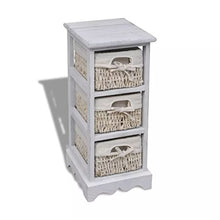 Lingjiushopping Rastrelliera stoccaggio in Legno Bianco, 3 cestini di Tessitura Dimensioni: 25 x 28 x 58 cm (L x P x A) Armadietti e stipi