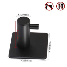 KAILEE Ganci Adesivi, 4PCS Appendiabiti da Parete Adesivi Porta Accappatoio da Bagno Adesivo Ganci Acciaio Inox Adesivi Ganci Autoadesivi Neri per Bagno Cucina Porta